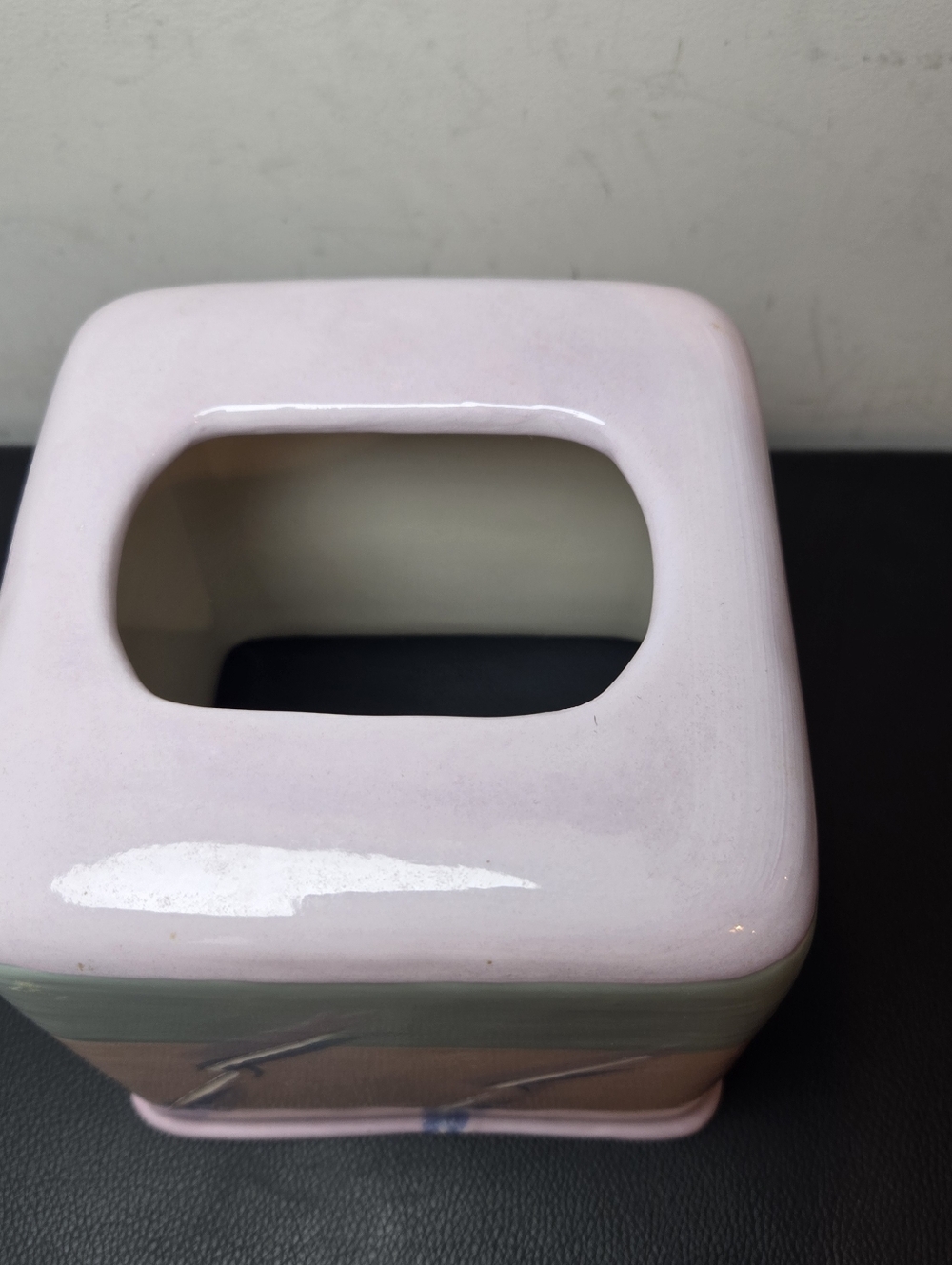 Tissue Box Holder Cover Ceramic 90s Vintage Coastal Colorful Dispenser - Picture 5 of 7